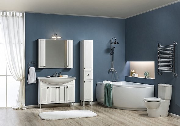 Aquanet Честер 105 тумба с умывальником напольная цвет белый/серебро