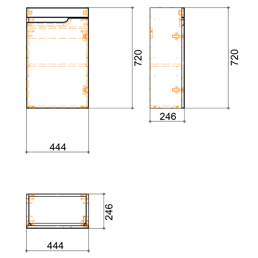 Комплект Тумба Azario KANTRI 45 450х250х775 подвесная, с раковиной Фостер 45, правая, белый глянец CS00097245