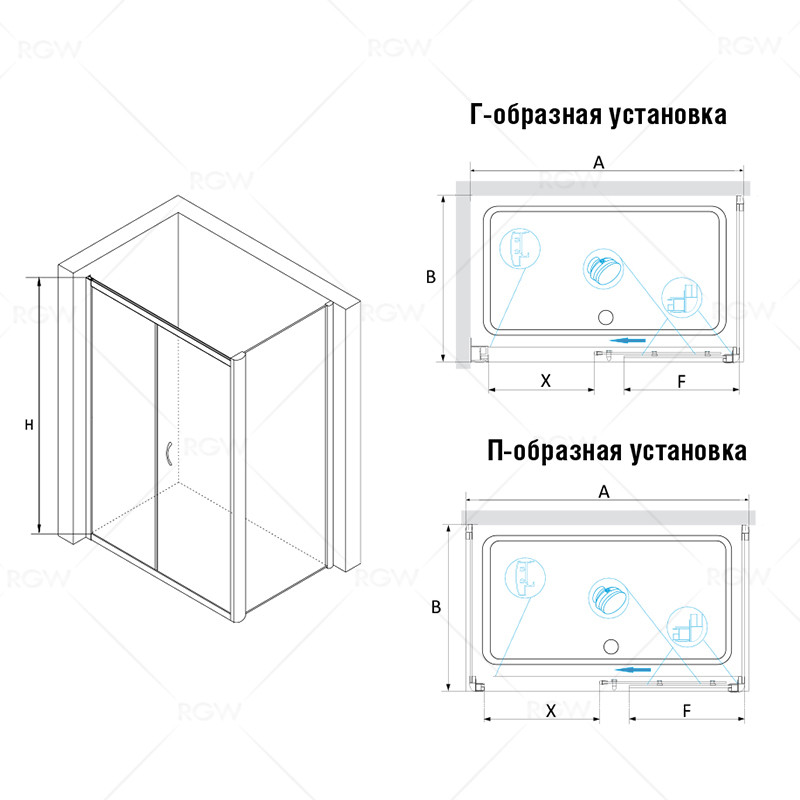 RGW Passage PA-42 (PA-12 + Z-01) 010842147-21 душевое ограждение 70*140*195
