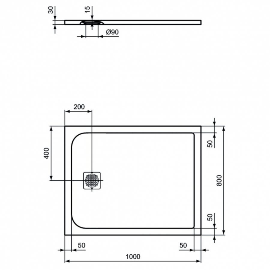 Ideal Standard Ultraflat S душевой поддон 100х80 K8219FR