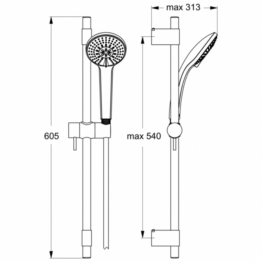 Ideal Standard IdealRain душевой гарнитур B9834AA