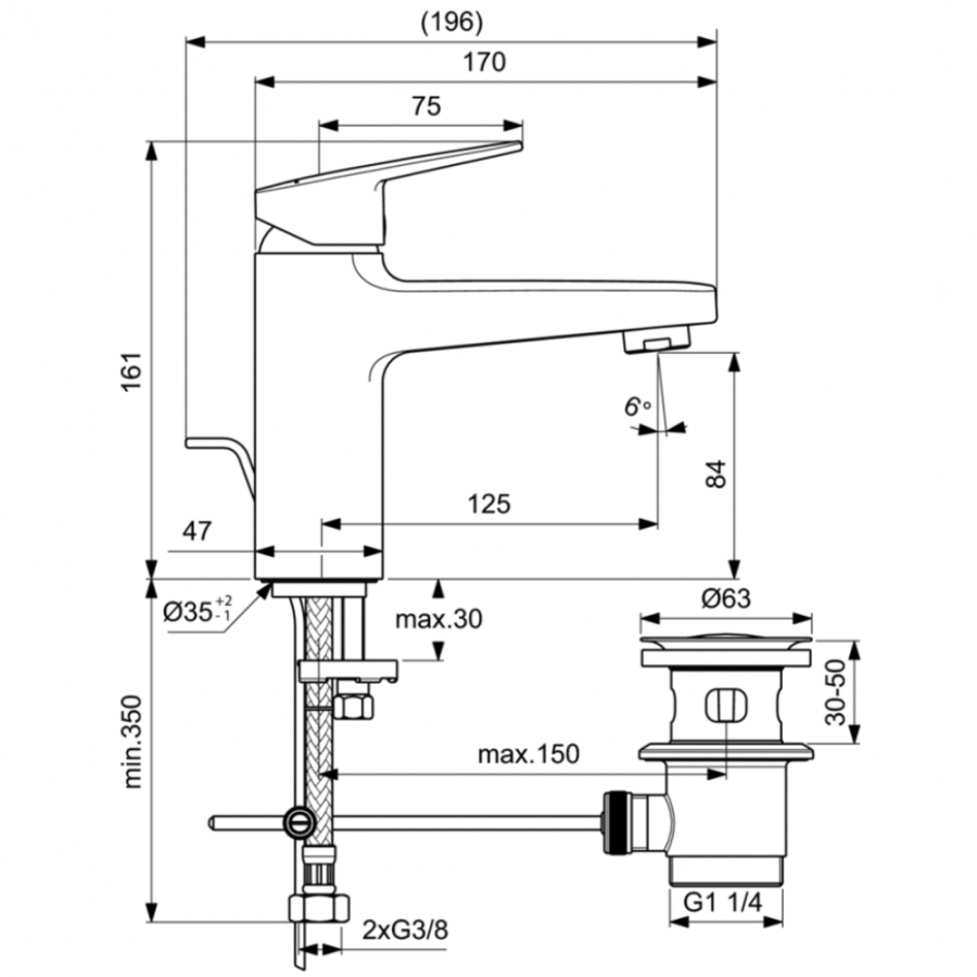 Ideal Standard Ceraplan смеситель для раковины BD232AA