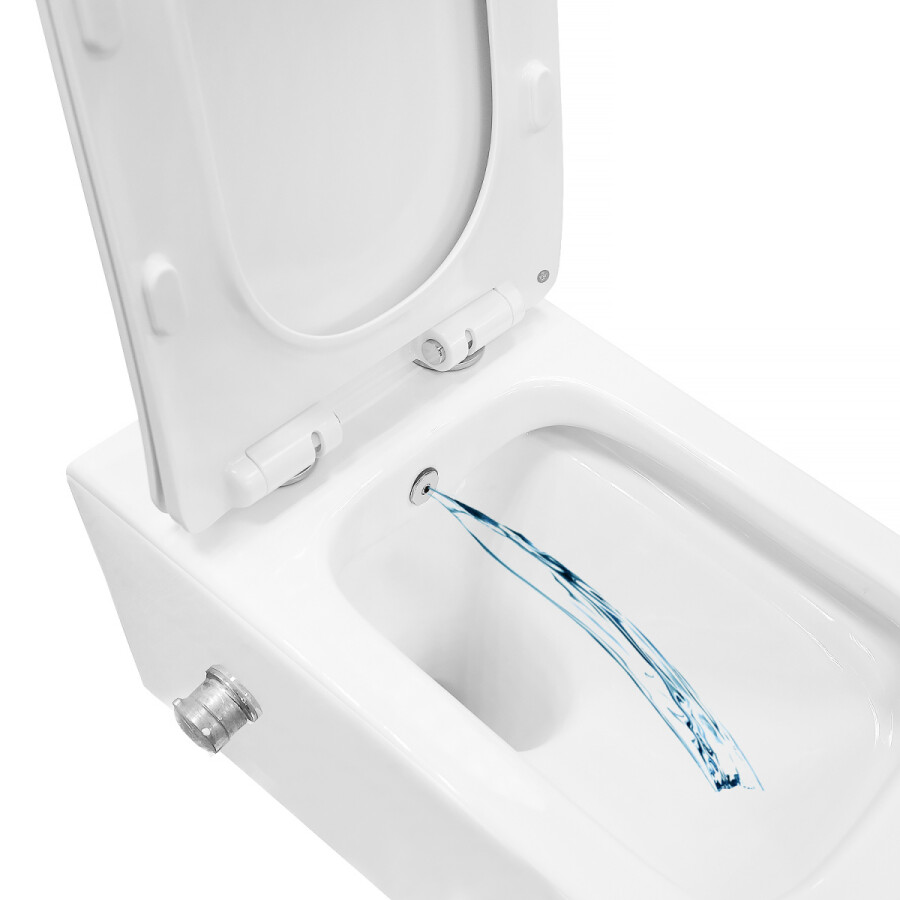 Унитаз подвесной Azario Nove 350х520х365 безободковый, c функцией биде, в комплекте быстросъемное сиденье микролифт AZ-9321B