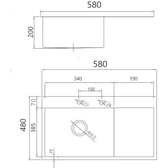 Мойка для кухни из нержавеющей стали Gerhans K35848-L