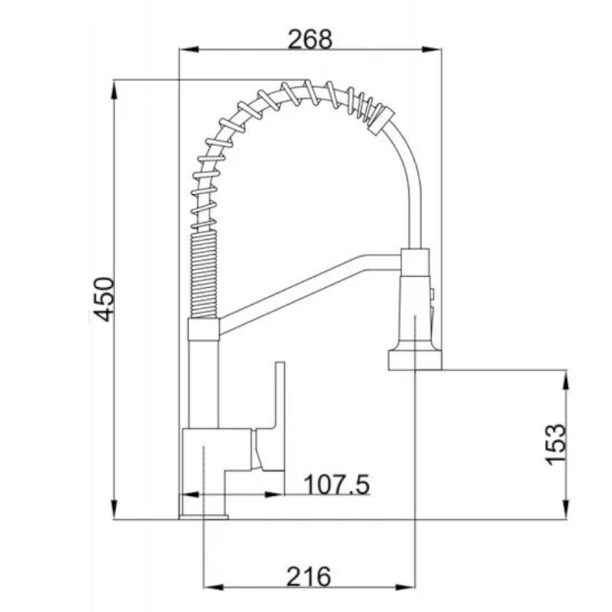 Смеситель для кухни с гибким изливом и вытяжной лейкой Haiba HB73826-7 Черный