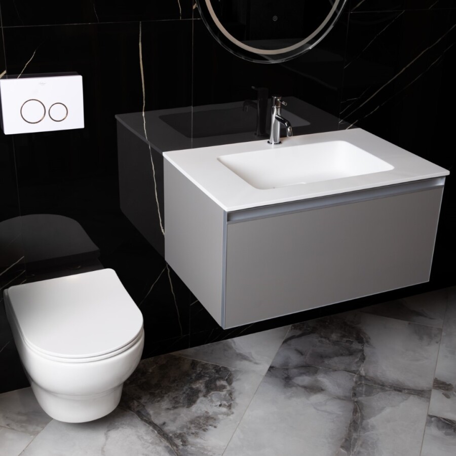 Унитаз подвесной Boheme Fiore Белый глянец c крышкой, Торнадо 978-SET-W