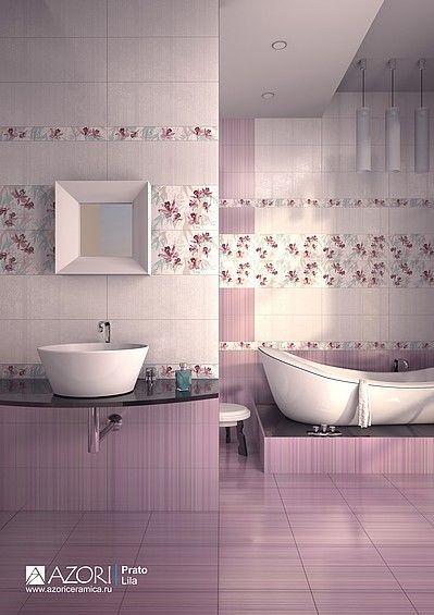 Azori Prato lila Jardin jardin 20х50см декор настенный глянцевый