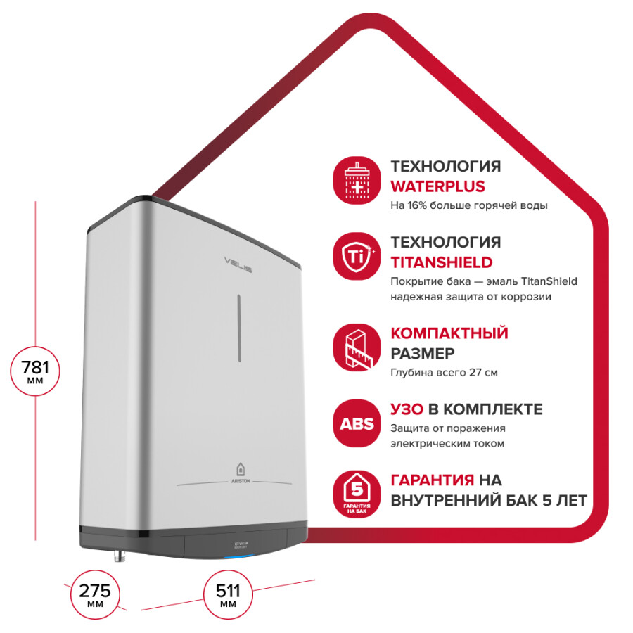 Ariston ABS VLS PRO R 50 Водонагреватель электрический 50 литров 3700708