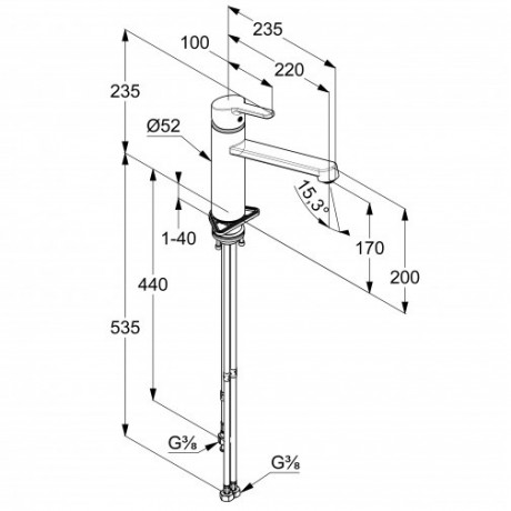 Kludi M2 смеситель для кухни 595750575