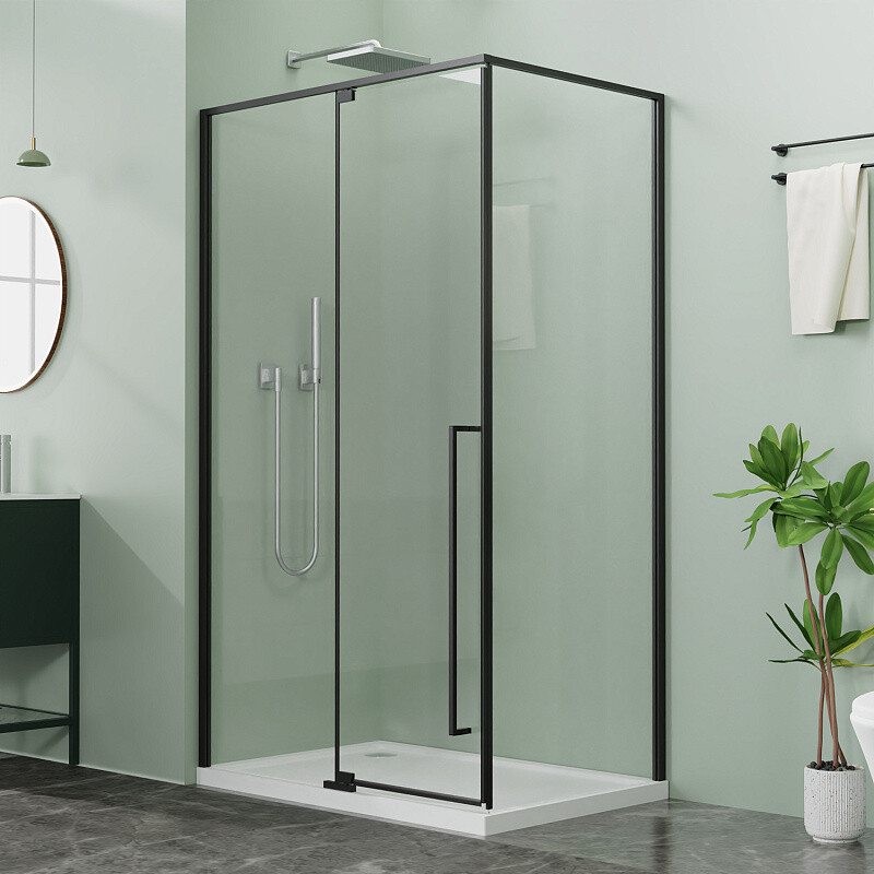 Душевое ограждение Azario MALE 1000х1000х1950 Черный матовый AZ-J50-100-MB-CL