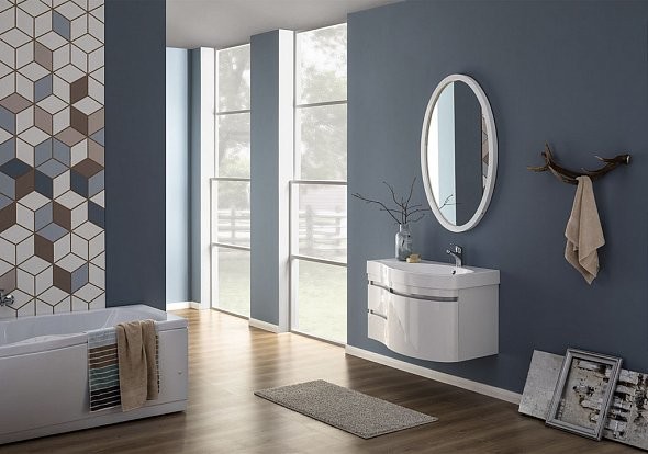 Aquanet Сопрано 95 тумба с раковиной 00213001 подвесная, правая