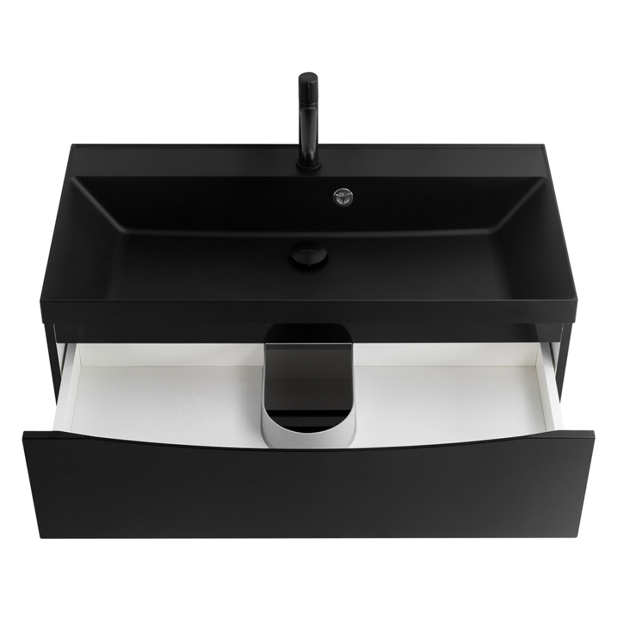 BelBagno Marino 80 см тумба под раковину MARINO-800-2C-SO-NL-P nero lucido подвесная