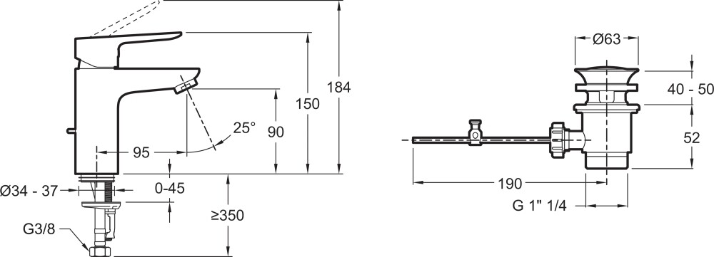 Jacob Delafon Oscar E29842-BL смеситель для раковины