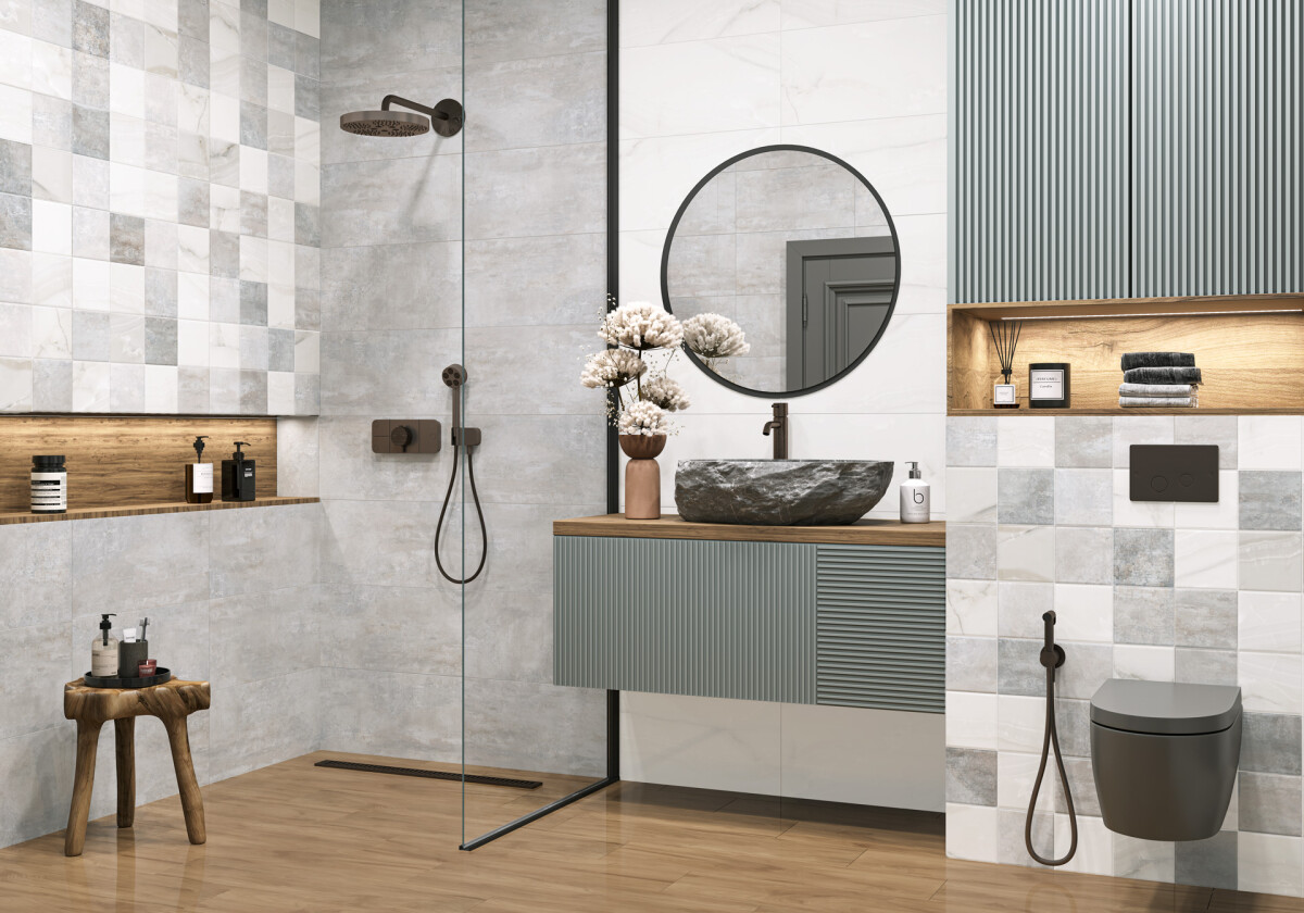 New Trend Титан светлый / Titan Light Керамическая плитка настенная 300 x 600 x 9 WT36TIT15