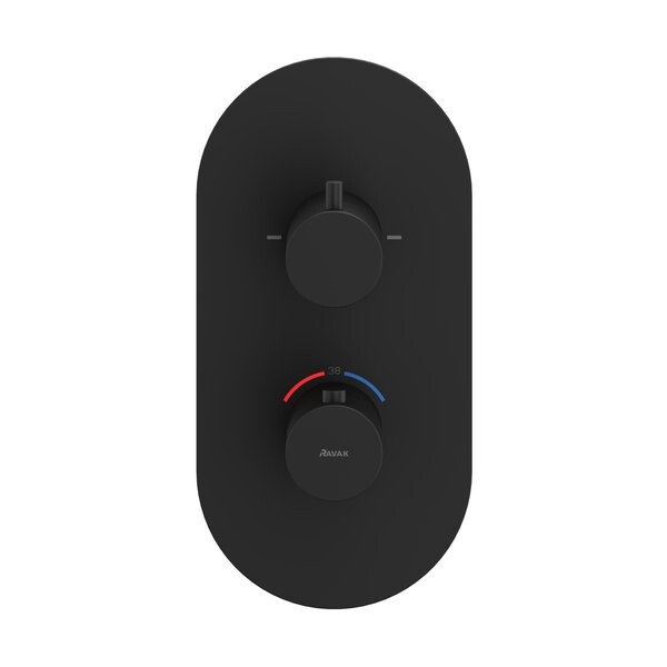Ravak Espirit Термостат для душа встраиваемый 2 потребителя черный матовый X070286