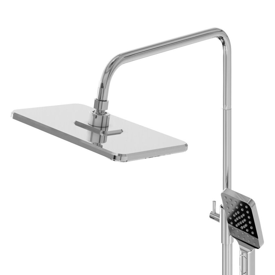 Душевая стойка Grossman Style 500.K35.05.100 с верхним душем,ручной лейкой и смесителем,хром глянцевый,1 место
