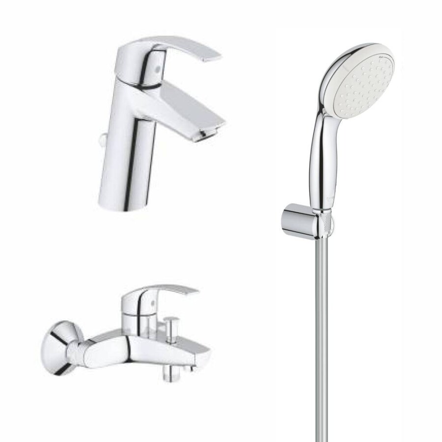Grohe Eurosmart 124470 смесители для ванны и раковины с душевым гарнитуром