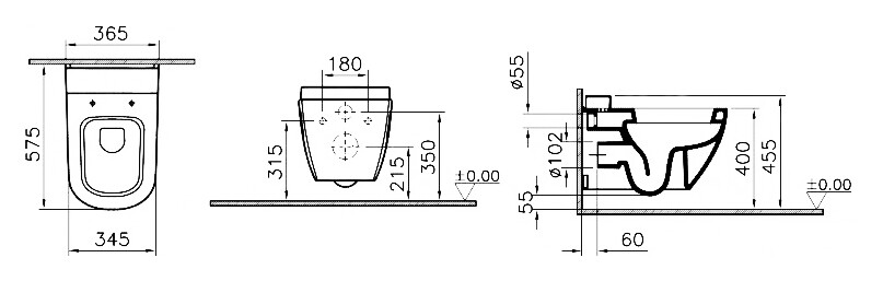 VitrA D-Light 5910B003-1086 унитаз подвесной