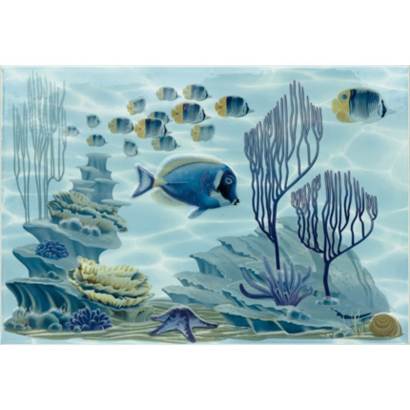 Уралкерамика Лагуна 25х36 см декор настенный рыба хирург