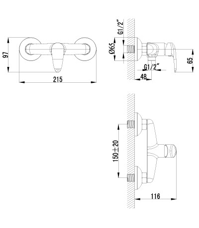 Lemark LM3318C PRAMEN смеситель с гигиеническим душем хром