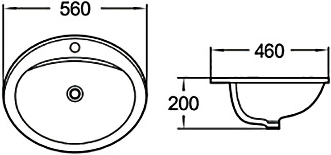 SantiLine SL-2107 раковина встраиваемая 56 см