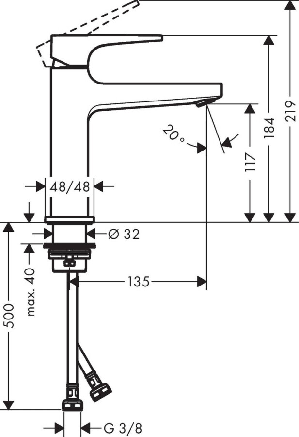 Hansgrohe 74507000 Metropol смеситель для раковины хром