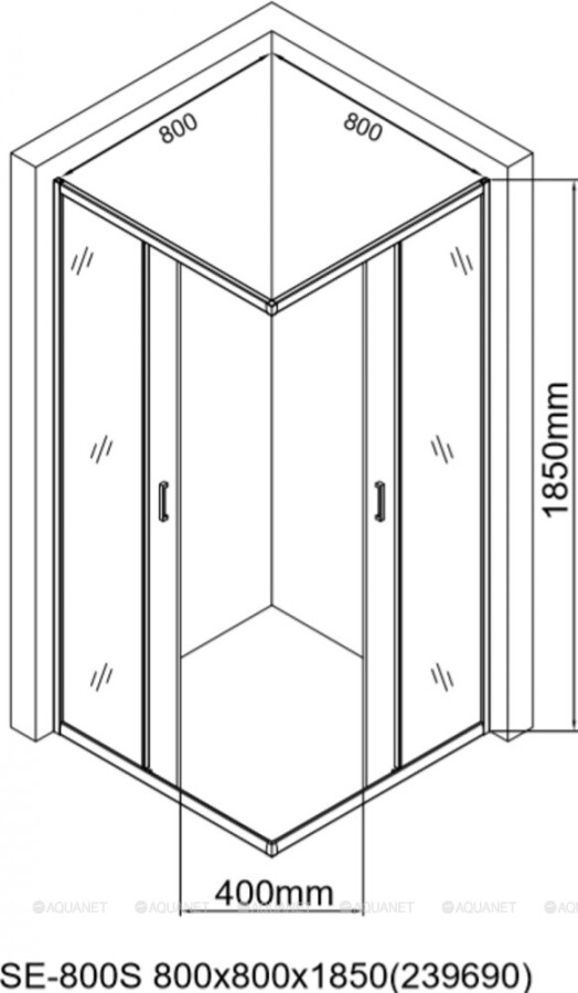 Aquanet SE-800S душевое ограждение 80*80*185