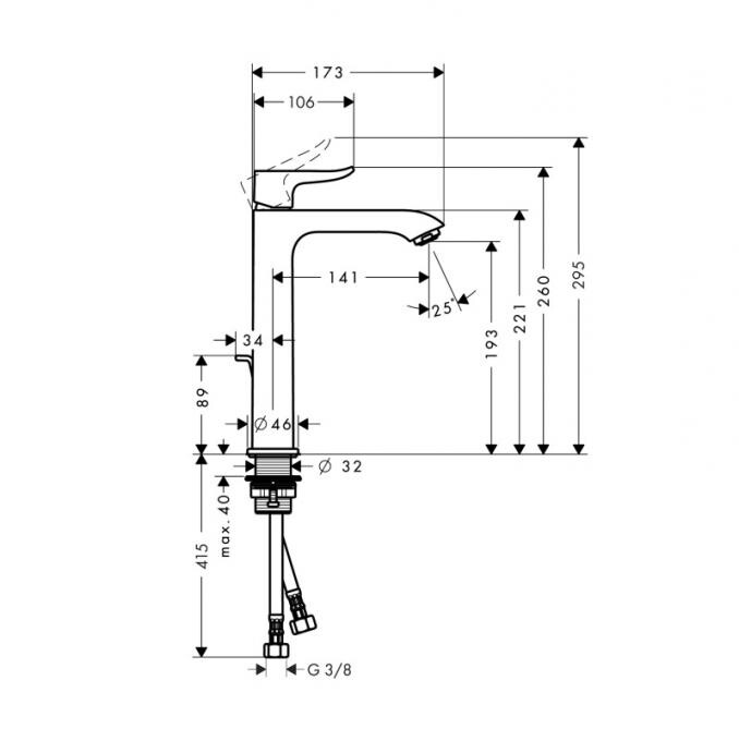 Hansgrohe Metris 31183000 смеситель для раковины хром