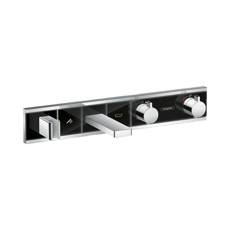 Hansgrohe RainSelect Термостат для ванны скрытого монтажа для 2 потребителей хром-черный матовый 15359600