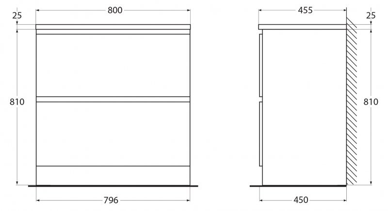 BelBagno Albano 80 см тумба под раковину ALBANO-800-2C-PIA-BL напольная
