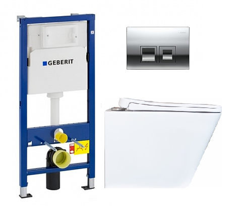 Инсталляция Geberit Duofix Delta 458.149.21.1 с клавишей и унитазом Sole УТ000090778