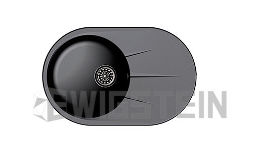 GranFest Ewigstein Elegant R50F кухонная мойка антрацит 75.2 х 47 см