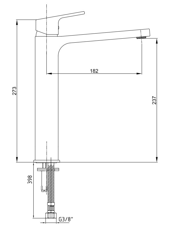 E.C.A. Tiera 102188002C1EX смеситель для раковины черный