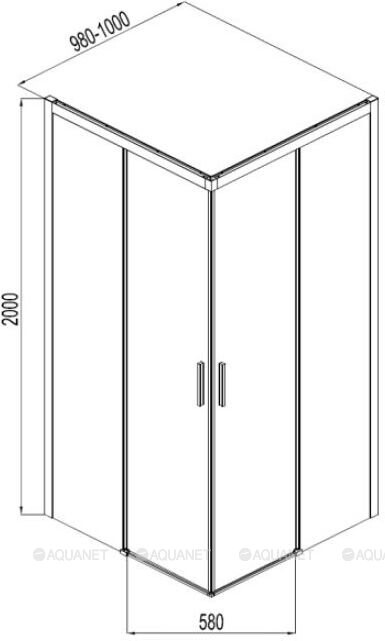 Aquanet Pleasure AE60-S-100x100U-BT душевое ограждение 100*100*200