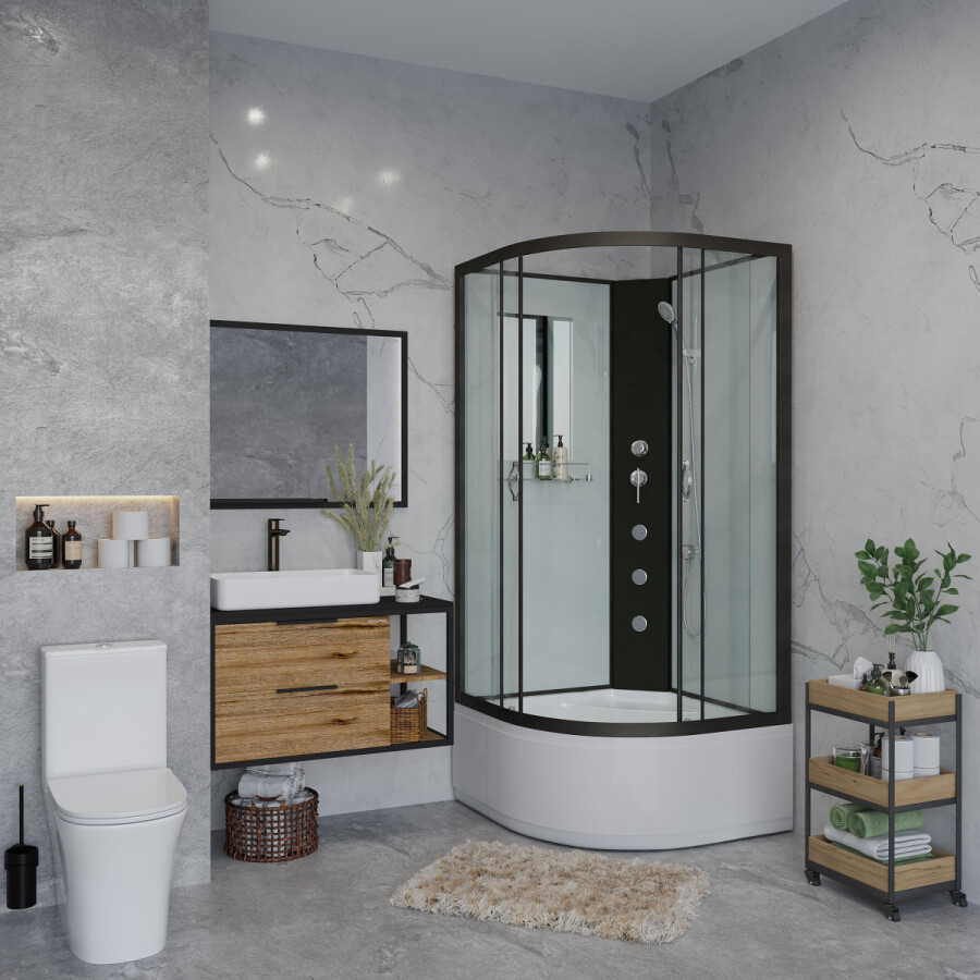 Niagara NG 6707-14BKG Душевая кабина 80x80 Без крыши с гидромассажем 67071414BKG