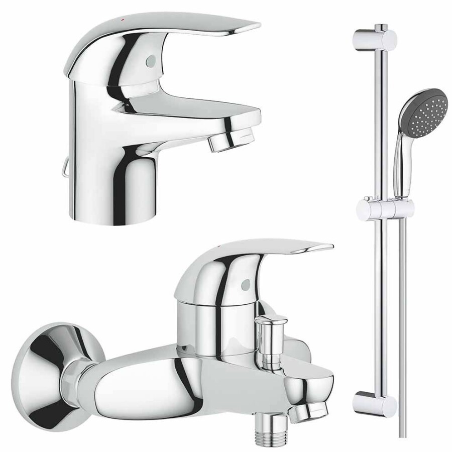Grohe Eco Swift 125054 набор для ванной смеситель для раковины, смеситель для ванны и душевой гарнитур