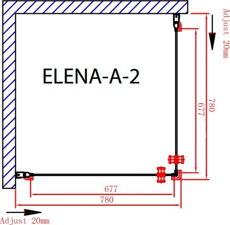 Cezares ELENA-A-2-80-P-Cr душевое ограждение 80*80*195