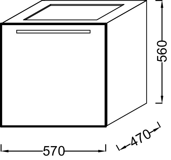 Jacob Delafon Struktura EB1284-N14 60 см тумба под раковину подвесная