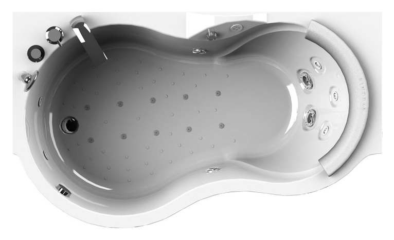 Radomir Паллада Комфорт Gold 170x100 см ванна акриловая асиметричная белая c гидромассажем правая-левая