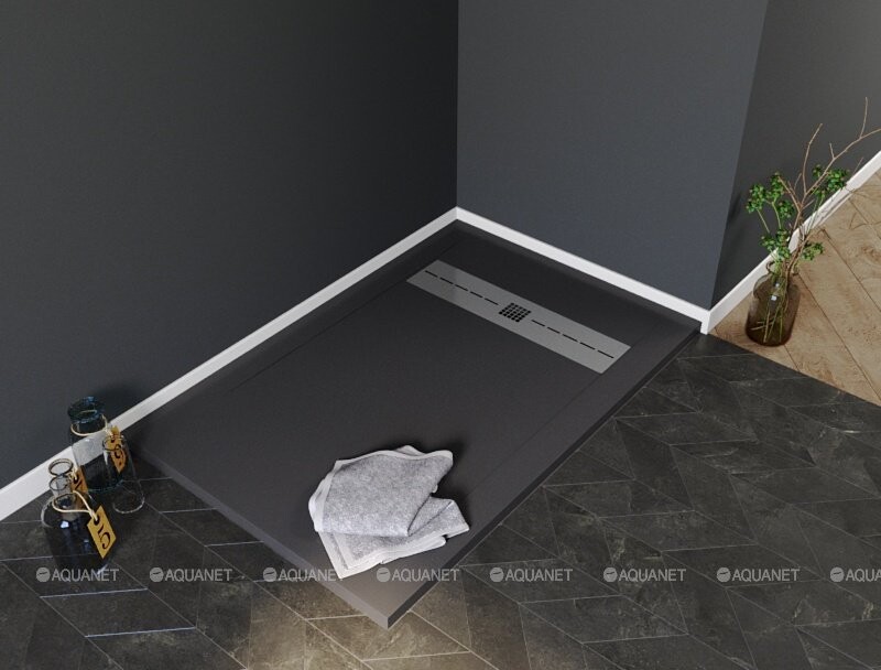 Aquanet Delight 160*90*3 душевой поддон литьевой мрамор черный