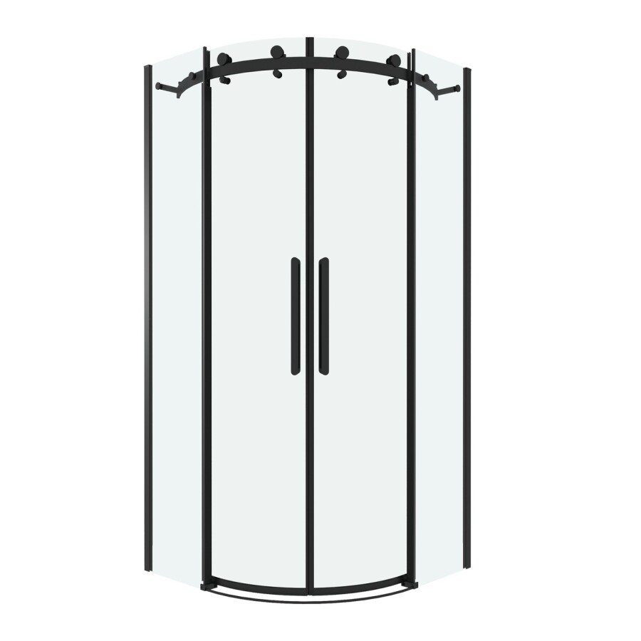 Душевое ограждение Grossman Classic 301.K33.04.9090.21.00 (90х90х195) четверть круга,раздвижная,черный матовый,стекло прозрачное, 1 место