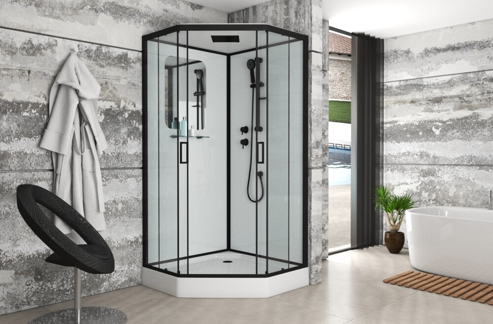 Niagara NG 6901-01D Black Душевая кабина 90x90 пятиугольная 69010134DBLACK