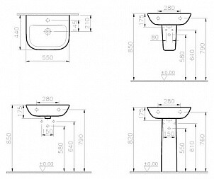 VitrA S20 5281B003-7201 полупьедестал для раковины
