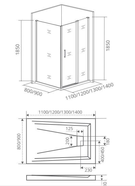 Bas JAZZ WTW-SP-120-B-BR душевой уголок 120*100*185