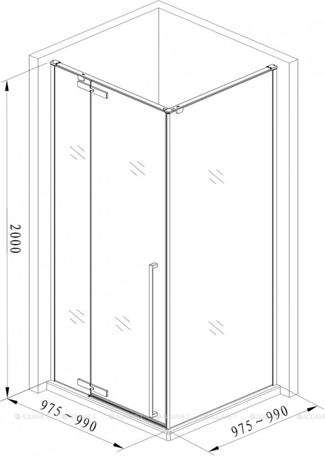 Aquanet Ideal AE-AXC10MZ-S-С душевое ограждение 100*100*200