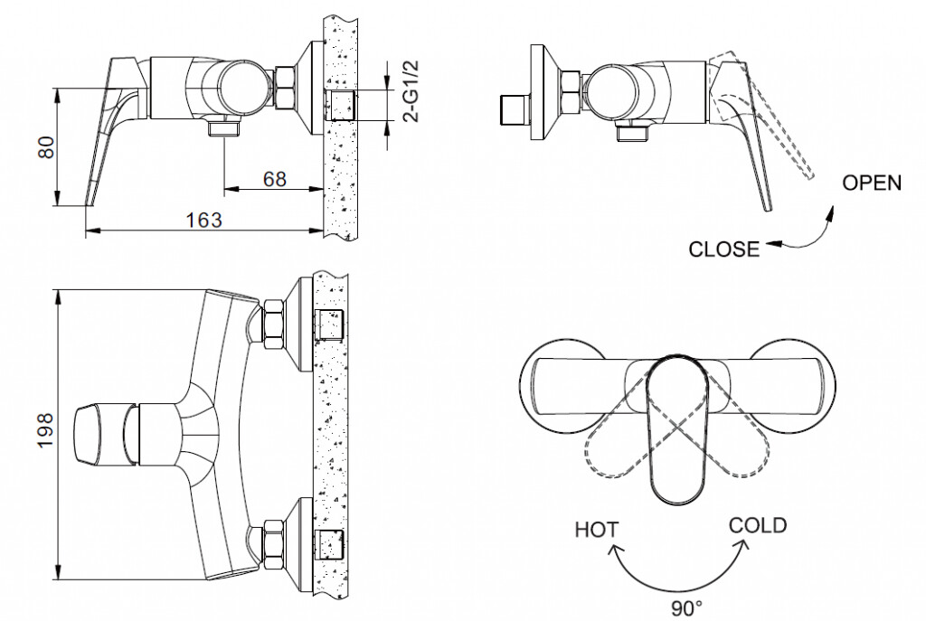 Bravat Eler F9191238BM-01-RUS смеситель для душа черный