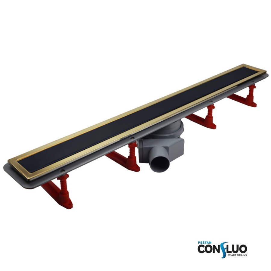 Pestan Confluo Premium Black Glass Line 850 Gold 13100118 Душевой лоток 850 мм