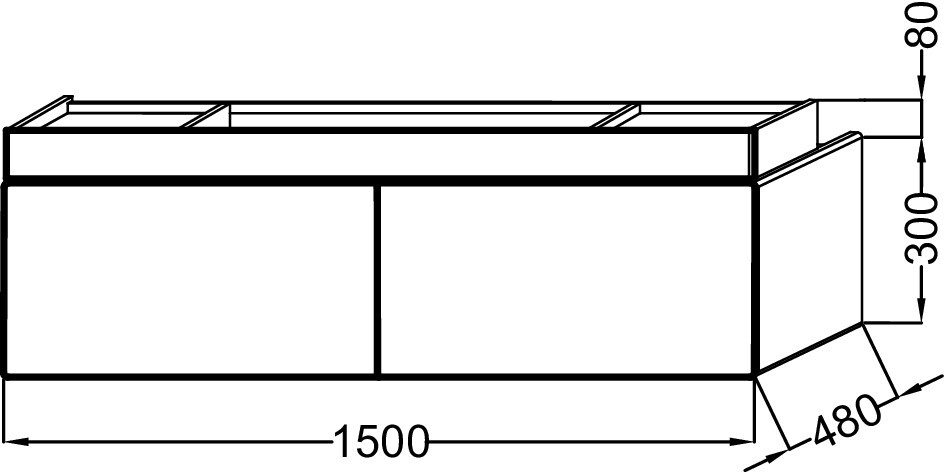 Jacob Delafon Terrace PREMIUM EB1734RU-G1C 150 см тумба под раковину подвесная