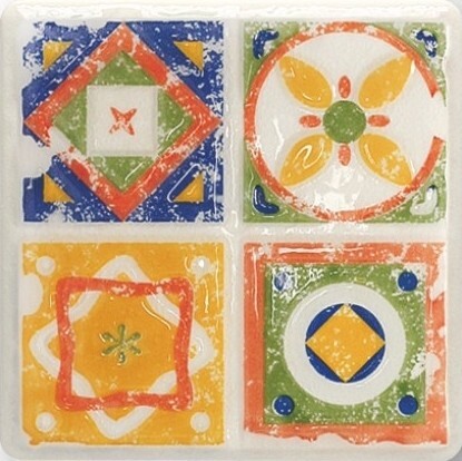 Tubadzin Majolika Quartet 2 11x11 см декор настенный оранжевый