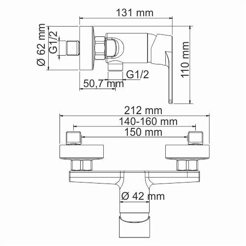 WasserKRAFT Dill 6102 смеситель для душа хром